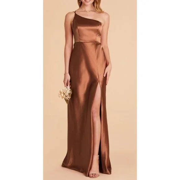 Rust Bridesmaid Dress Shiny Satin Size Medium | Birdy Grey Kensie